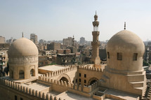 dome and tower of a mosque in Egypt 