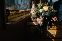woman holding a bouquet 