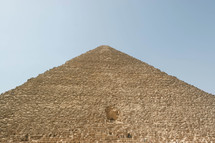 looking up to the top of the pyramids in Egypt 