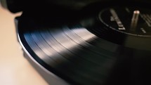 record spinning on a record player 