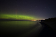 Aurora Borealis over a lake 