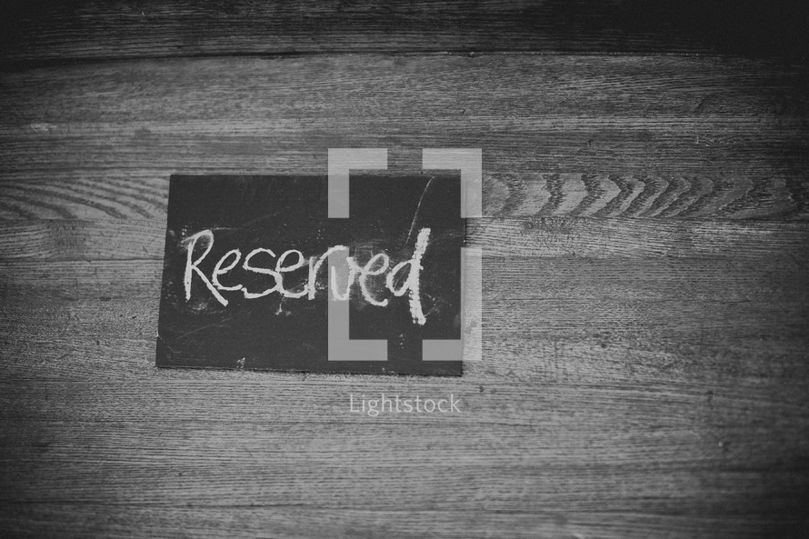 A reserved sign