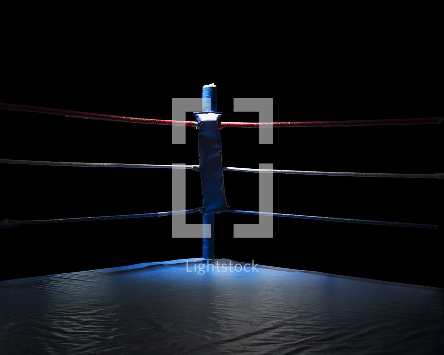 corner of a boxing ring with spotlight.