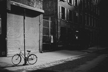 bicycle on a city sidewalk