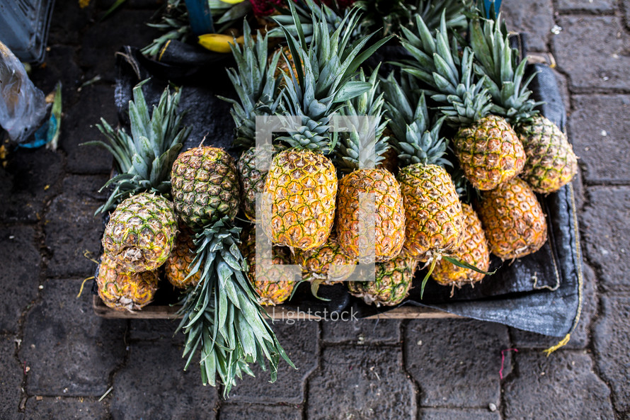 a pile of pineapples 