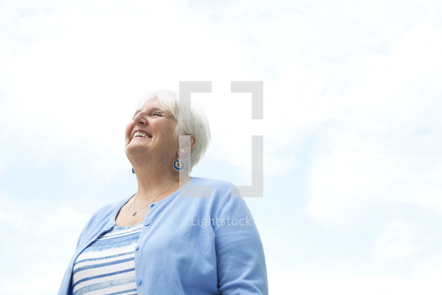 a smiling elderly woman 