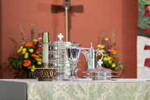 communion elements on an altar 