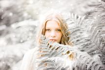 young woman in snow 
