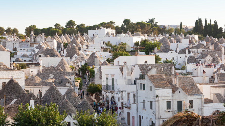 Trulli, the typical old houses in Alberobello in Puglia, Italy.
