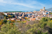 panoramic view of the village of Hervas in Caceres, Spain.