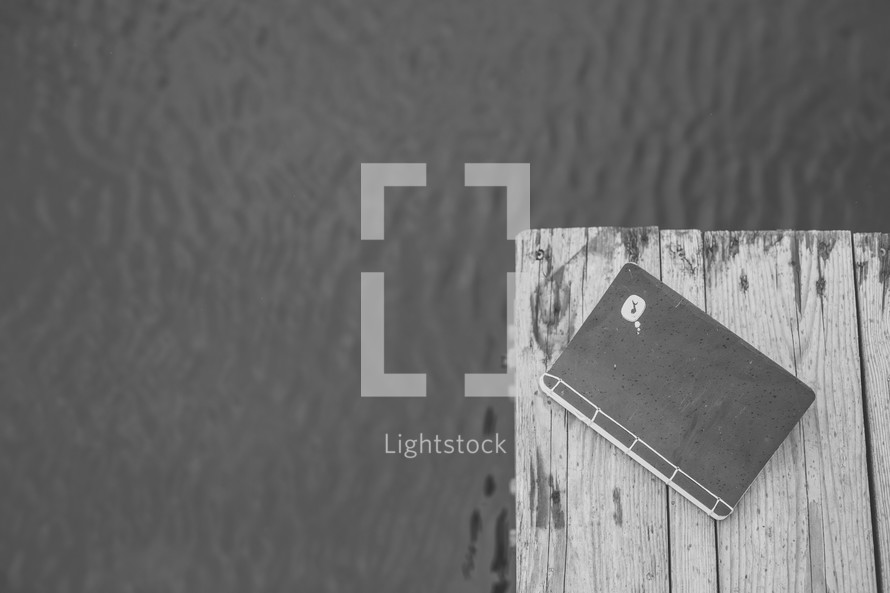a journal on a dock 