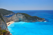Famous shipwreck bay, Navagio beach, Zakynthos island, Greece. One of the most popular places on the planet