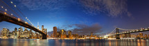 New York City Manhattan skyline panorama with Brooklyn Bridge and Manhattan Bridge