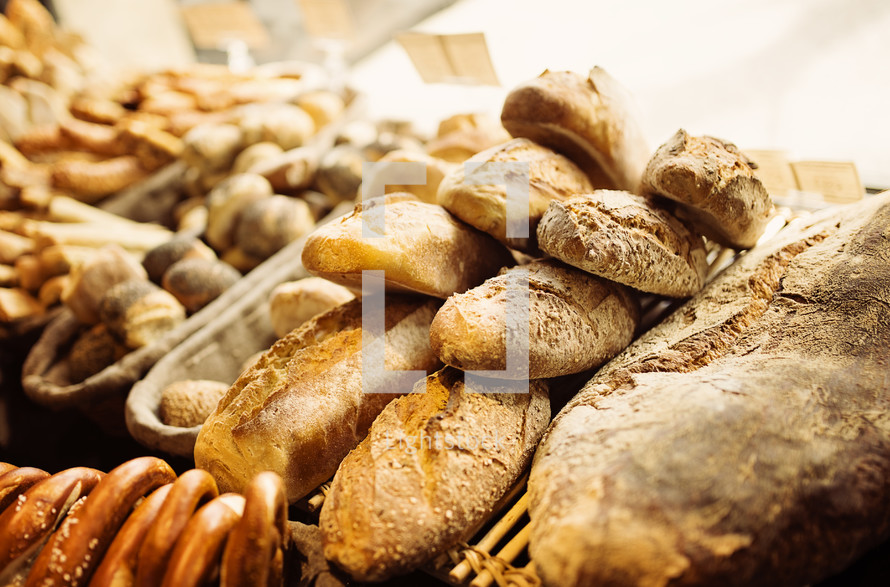 bread in a bakery 