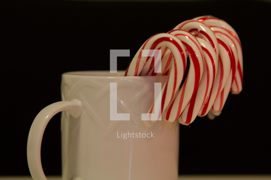 candy canes in a mug 