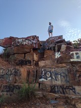 graffiti and vandalism on rocks 