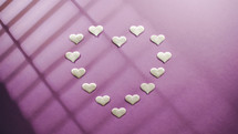 heart shape for valentines day on pink background