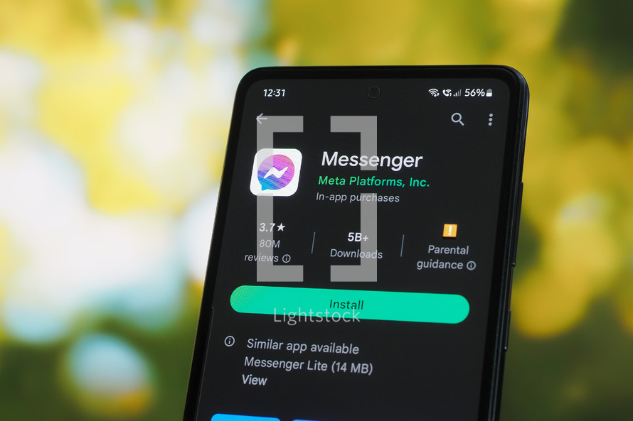 Facebook messenger app on a smartphone 