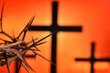 Crown of thorns and cross silhouette 