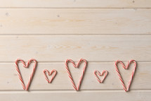 candy canes in the shape of hearts 