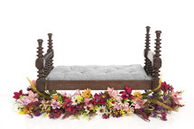 doll bed and flowers 