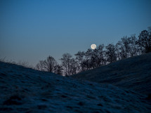full moon on a winter evening 
