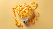 Yellow paper lightbulb idea