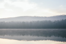 morning fog over a lake 