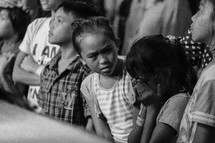 crying child at a worship service 