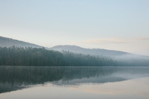 morning fog over a lake 