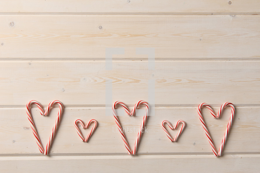 candy canes in the shape of hearts 
