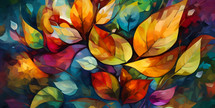 Abstract painting concept. Colorful art style of watercolor leaf painting for backgrounds.