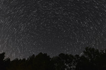 north star trails in a night sky 