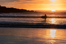 surfer at sunset 