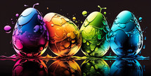 Abstract art. Colorful painting art of abstract easter eggs. Easter concept.