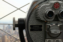 viewfinder scope looking out over New York City 