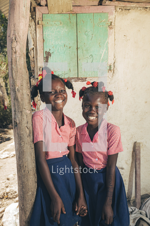 smiling school girls 