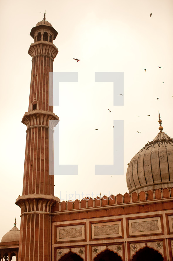 a mosque tower in India 