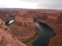 The Colorado River running through iconic Horseshoe Bend