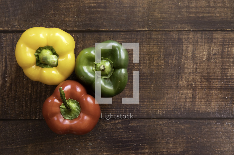 three bell peppers 
