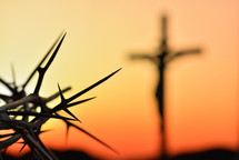 Crown of thorns and cross silhouette 