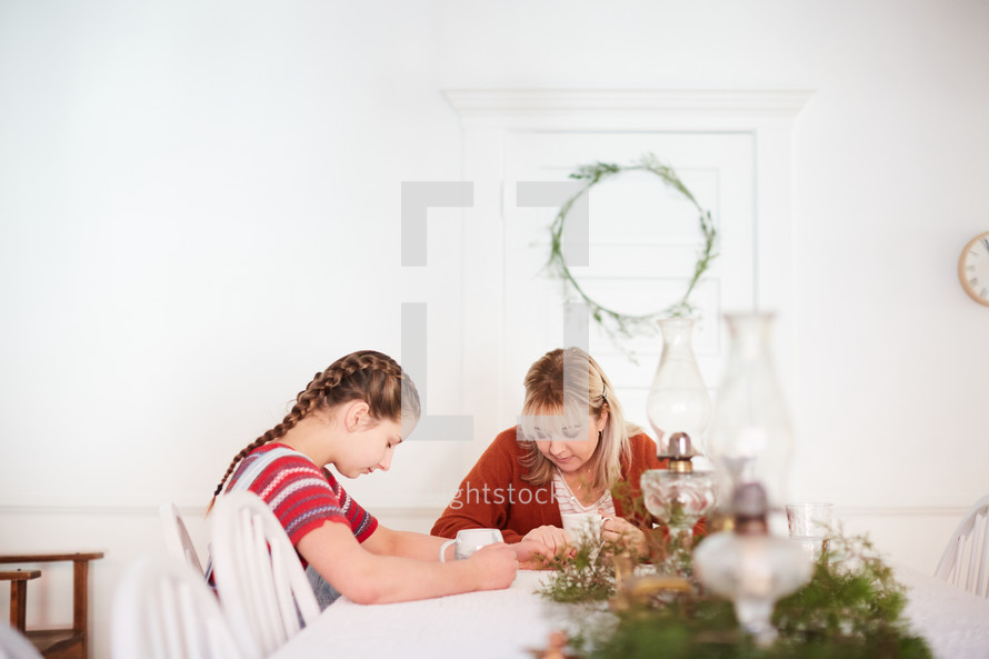 family time around the table during the holidays 