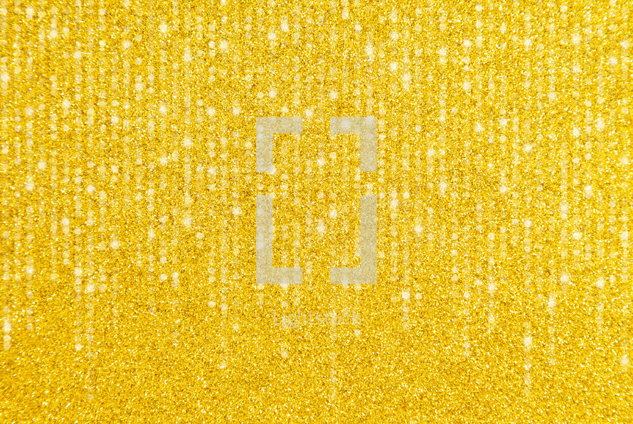 Streamers on yellow Glitter Background