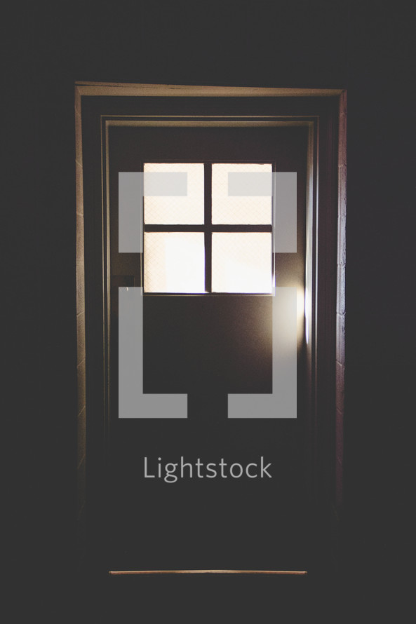 Light coming through a door.
