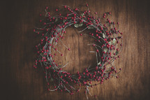 a simple wreath on wall