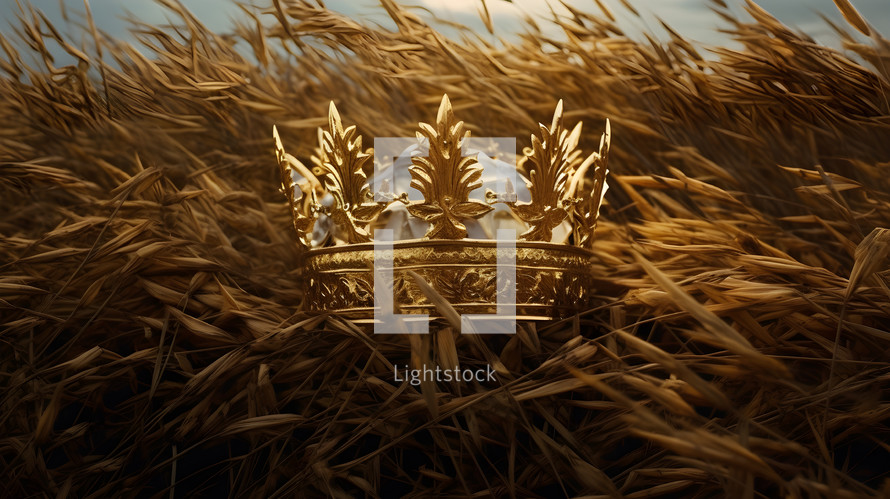Gold crown in a field of wheat