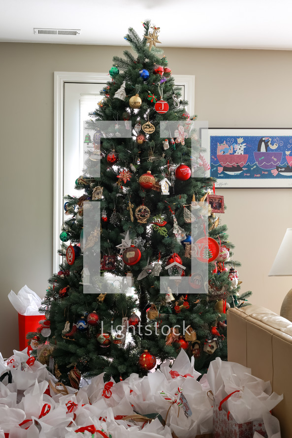 Christmas tree with gifts underneath