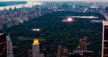 Aerial view of central park in New York City, USA.