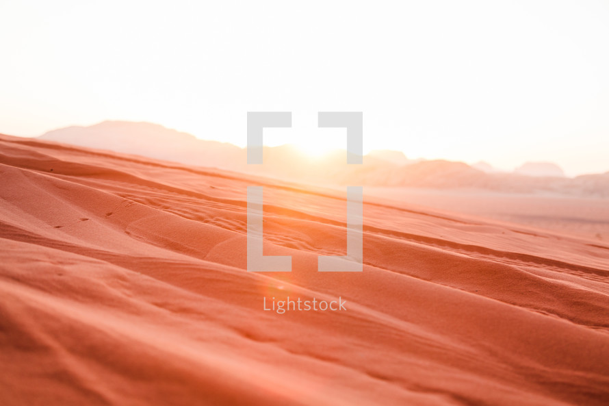 red sand in the Wadi Rum desert in Jordan