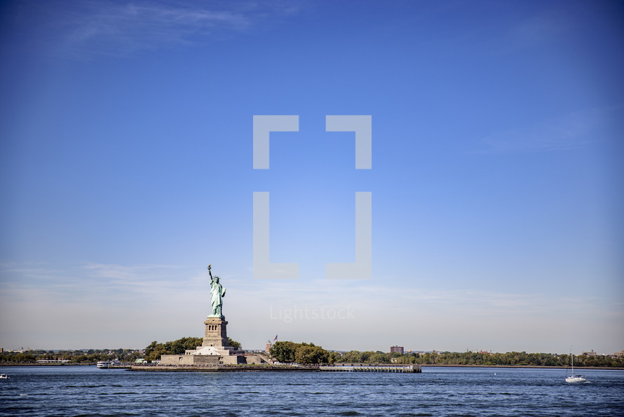 Statue of Liberty with water